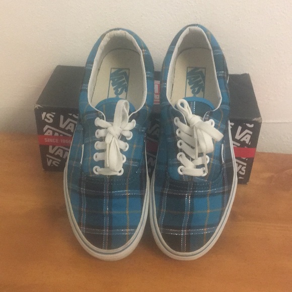 vans plaid era yellow